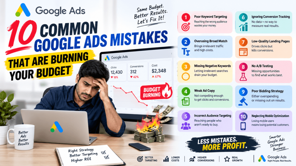 10 commom google ads mistake that are burning your budget