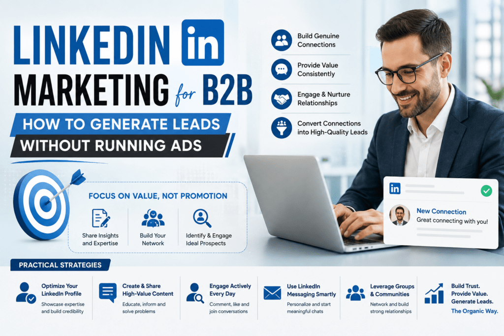 LINKEDLN MARKETING FOR B2B- HOW T GENRATE LEADS WITHOUT RUNNING ADS