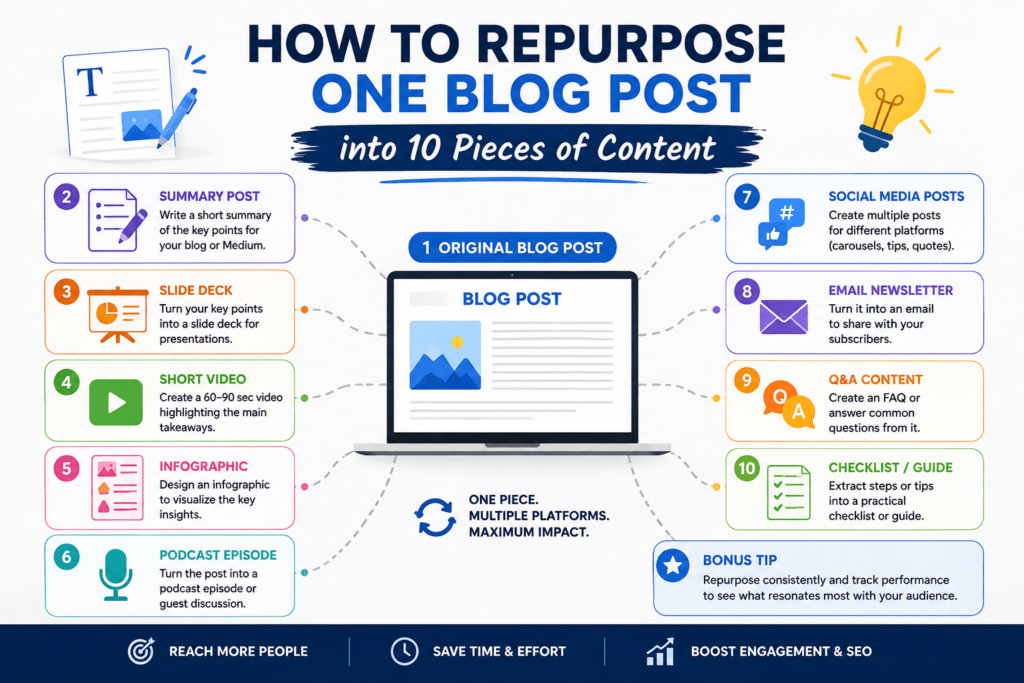 How to Repurpose One Blog Post into 10 Pieces of Content